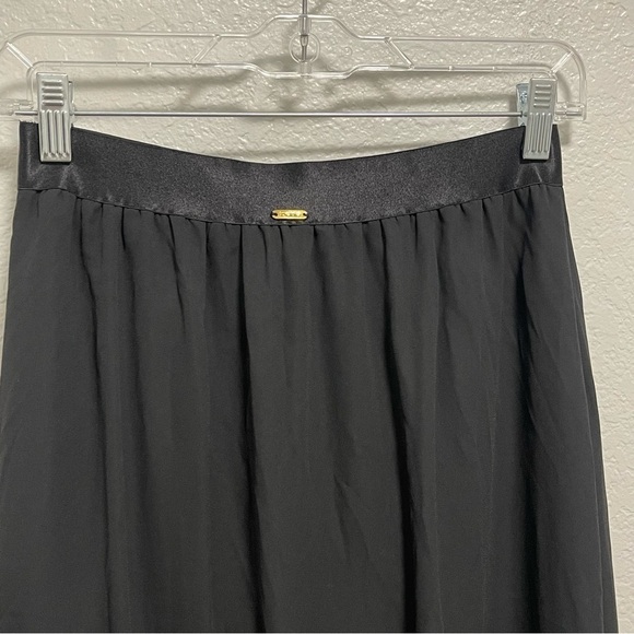 VTG Y2K 90s Bebe Black Sheer Panel Maxi Skirt With Shorts Size Medium - Picture 5 of 7